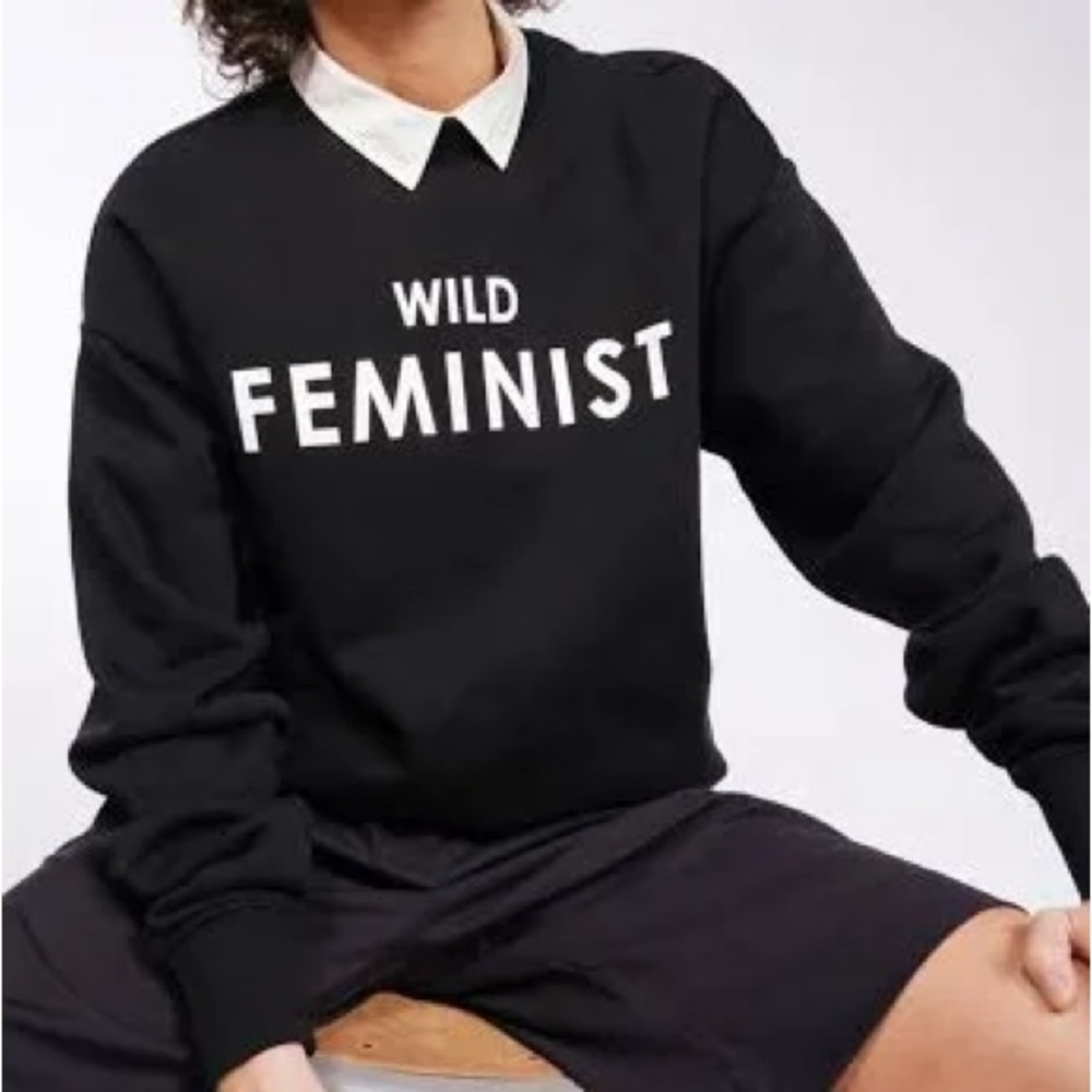 Wildfang Wild Feminist Crewneck Sweatshirt Size Small. 
Retails news $64